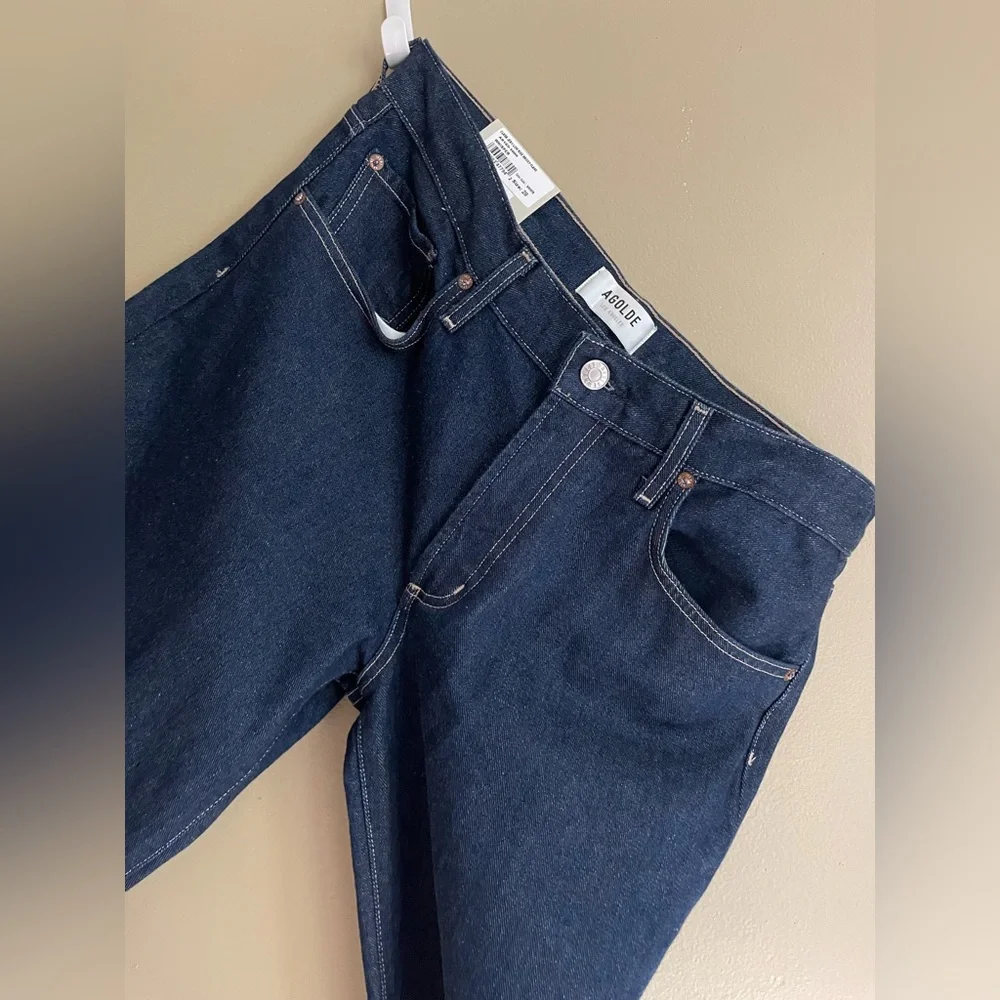 Agolde NWT size 28 Clara Jeans 
Low Rise Baggy Flare whisper dark blue - Picture 12 of 13